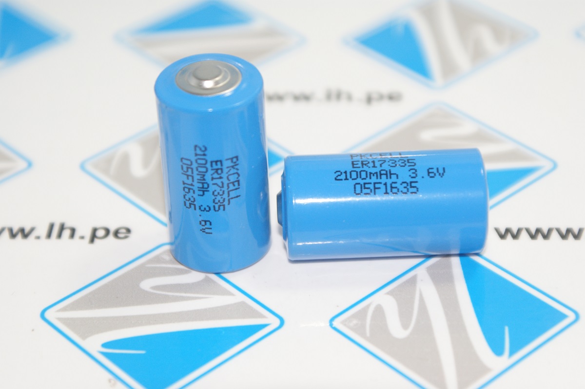 ER17335         Batería Lithium 2/3A, 3.6V, 2100mAh, LiSOCl2 de alta energía